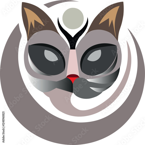 cartoon cat logo icon vector .