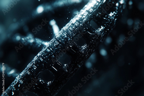 Wallpaper Mural Generative AI Representation of Vibrant DNA Structure with Genetic Mutations and Molecular Highlights Torontodigital.ca