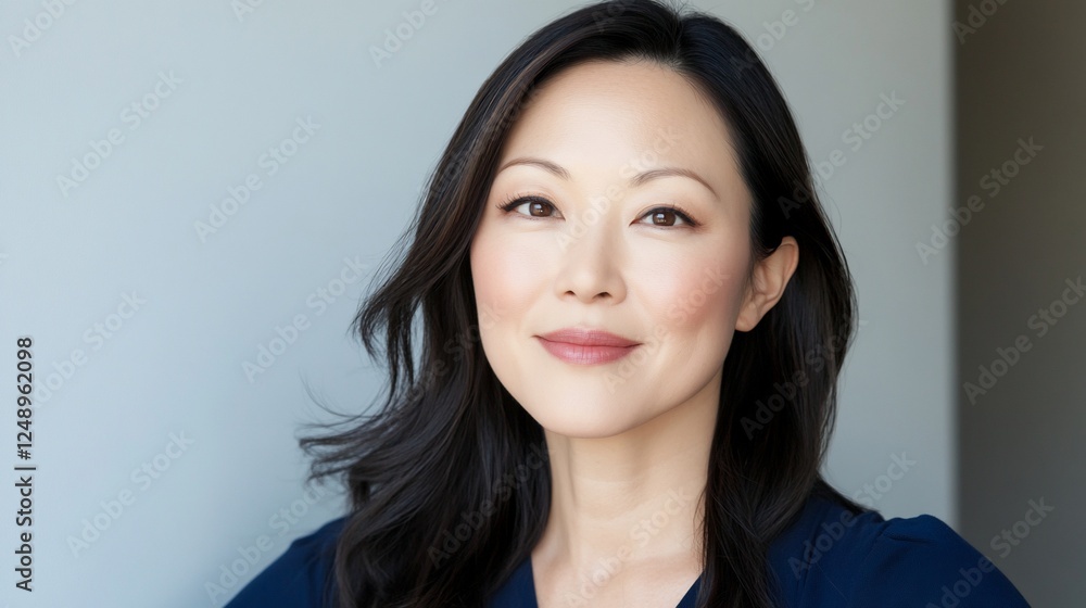 Asian woman portrait, indoors, at home, window background, for beauty blog Asian woman portrait, indoors, at home, window background, for beauty blog