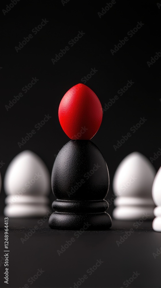 A striking chess piece stands out in a minimalist arrangement, symbolizing strategy and competition. A striking chess piece stands out in a minimalist arrangement, symbolizing strategy and competition.