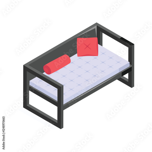 Get this amazing icon of daybed in modern design style