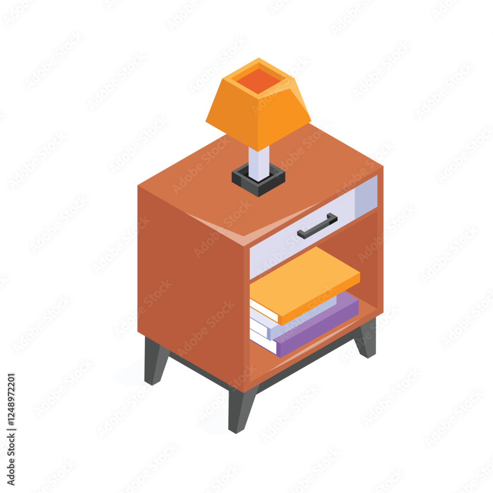 Get this amazing icon of nightstand, ready to use vector Get this amazing icon of nightstand, ready to use vector
