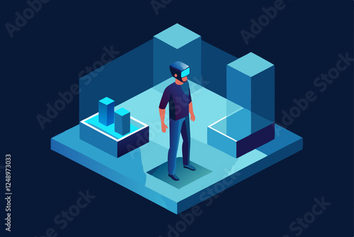 business man and business graph