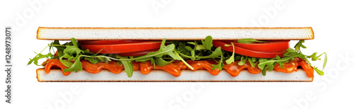 Delicious sandwich creation kitchen food bright culinary isolated on transparent background