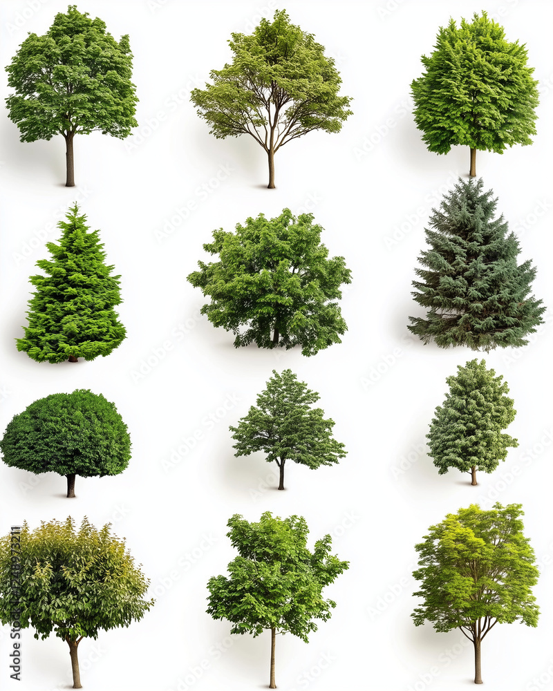Tree isolate collection on white background Tree isolate collection on white background