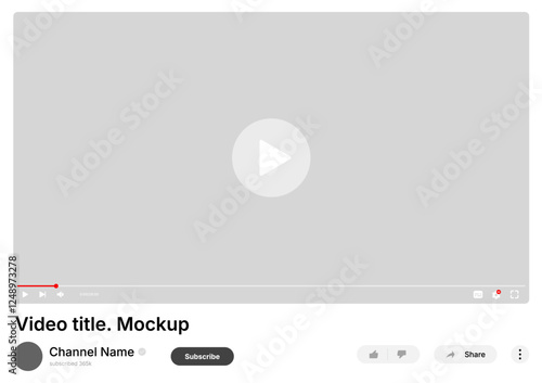 video platform mockup. video player mockup. video player screen. vector