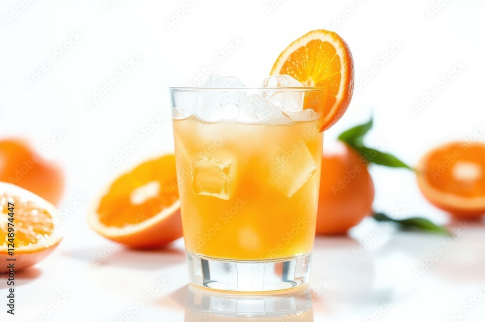 Refreshing Iced Orange Juice Drink Refreshing Iced Orange Juice Drink