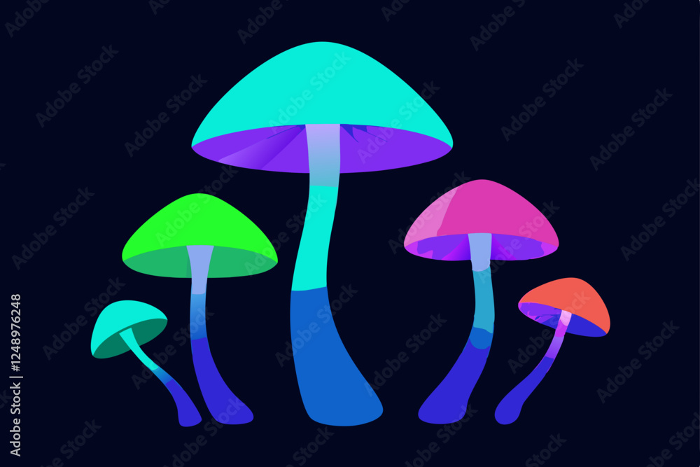 Fototapeta premium vector illustration of mushrooms