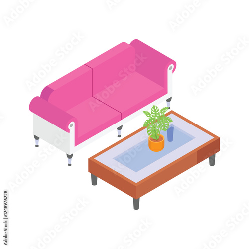 A vintage style sofa with a wooden coffee table.