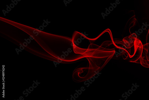 Red smoke abstract on black background. fire design