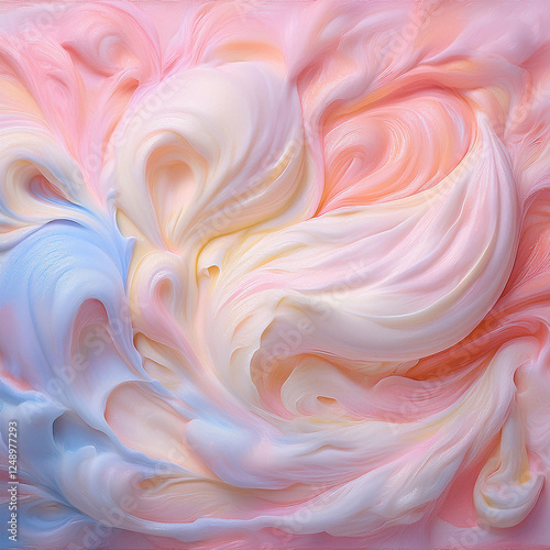 Subtle Soft Pastel Cotton Candy Rainbow Random Color Mixed Colour Ice Cream Gelato Cosmetics Cosmetic Products Makeup Texture 3D Oil Painting Background Screen