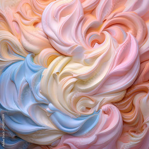 Subtle Soft Pastel Cotton Candy Rainbow Random Color Mixed Colour Ice Cream Gelato Cosmetics Cosmetic Products Makeup Texture 3D Oil Painting Background Screen