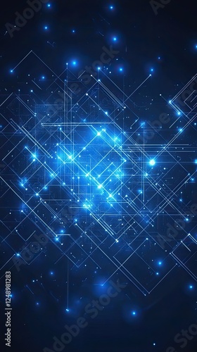 Abstract Glowing Digital Network Design
