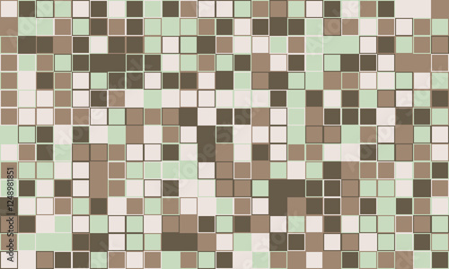 Elegant mosaic tile pattern with vibrant colours. Perfect for textile, decorative covers, or modern graphic design with structured and symmetrical appeal.