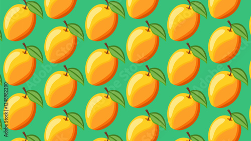 seamless pattern with yellow mango background