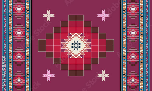 Navajo tribal vector seamless pattern. Native American ornament. Ethnic South Western decor style. Boho geometric ornament. Vector seamless pattern. Mexican blanket, rug. Woven carpet illustration
