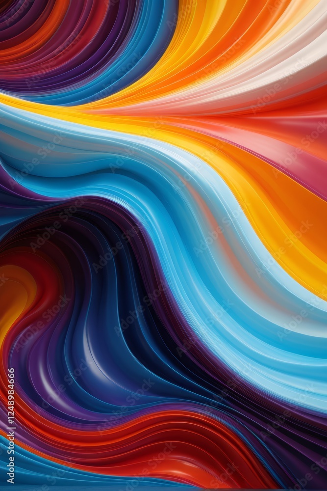Fototapeta premium a close up of a colorful abstract painting with a curved design