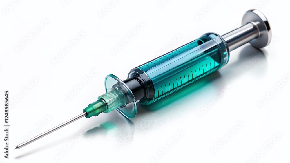 Close-up of Medical Syringe Isolated on White Background - Sterile Disposable Injection Needle Close-up of Medical Syringe Isolated on White Background - Sterile Disposable Injection Needle