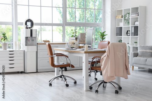 Interior of light office wi...