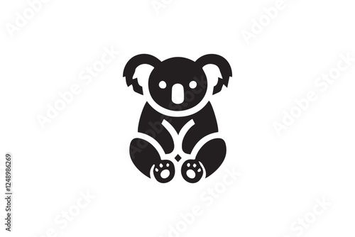 koala black color vector silhouette illustration isolated in white background