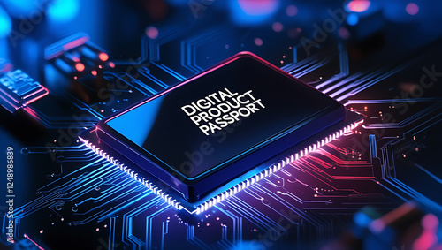 Obraz na płótnie Digital Product Passport – The Future of Transparent and Secure Product Data, product transparency, smart authentication, supply chain tracking, blockchain technology, digital identity. w salonie