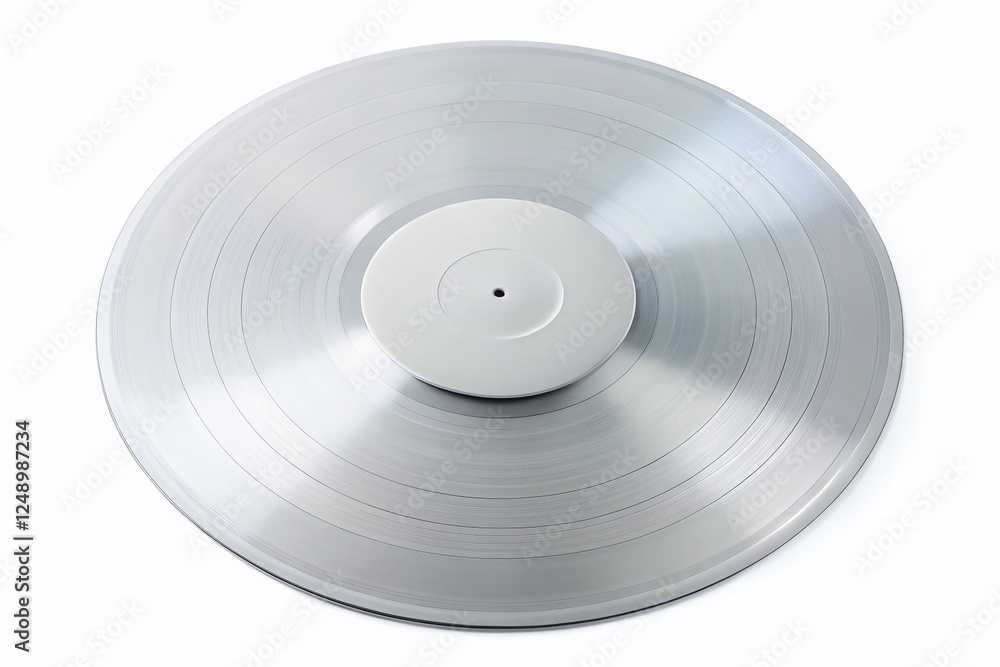 Close-up White Vinyl Record with Blank Label - Isolated Music Background Close-up White Vinyl Record with Blank Label - Isolated Music Background