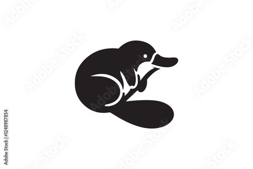 platypus black color vector silhouette illustration isolated in white background