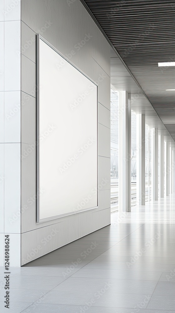 Fototapeta premium Empty Modern Architectural Corridor Poster Display