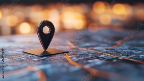 Wallpaper Mural City map location pin night navigation guide Torontodigital.ca