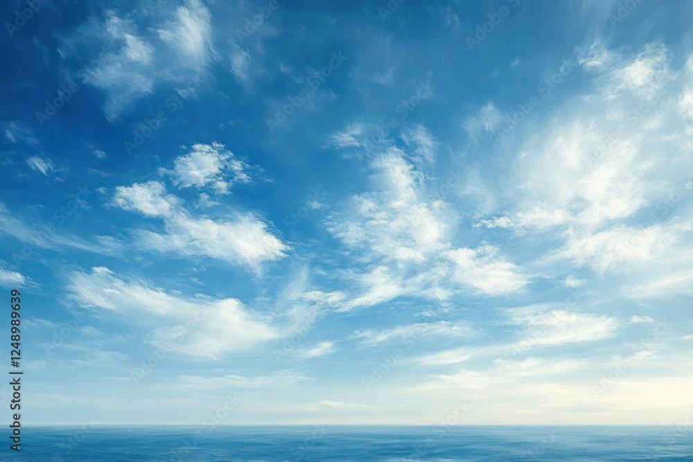 Blue Sky White Clouds Tranquil Nature Scene Blue Sky White Clouds Tranquil Nature Scene