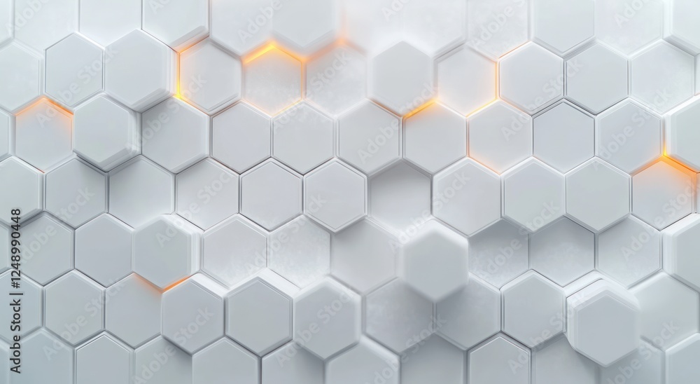 Fototapeta premium Modern White Hexagon Background with Copy Space for Text and Design Elements