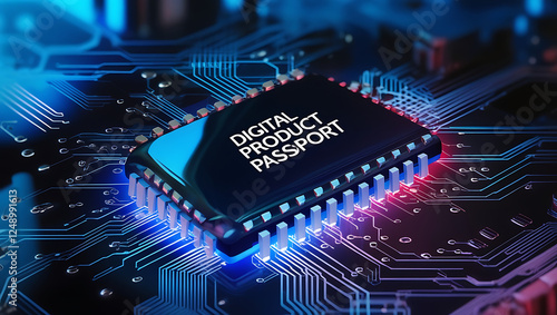 Obraz na płótnie Digital Product Passport – The Future of Transparent and Secure Product Data, product transparency, smart authentication, supply chain tracking, blockchain technology, digital identity. w salonie