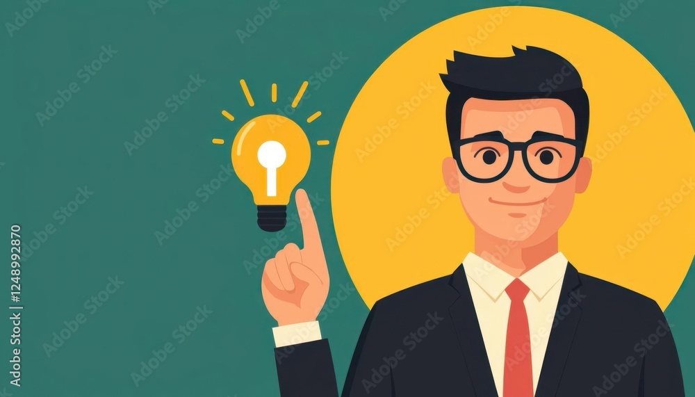 business mindset vision focus. Focused leader pointing to a future goal on a digital screen, aligning vision and strategy, flat design illustration business mindset vision focus. Focused leader pointing to a future goal on a digital screen, aligning vision and strategy, flat design illustration
