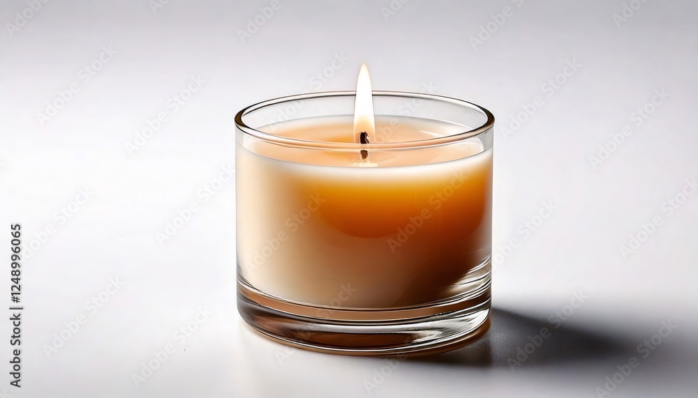 Serenity and warmth of a lit candle in glass Serenity and warmth of a lit candle in glass