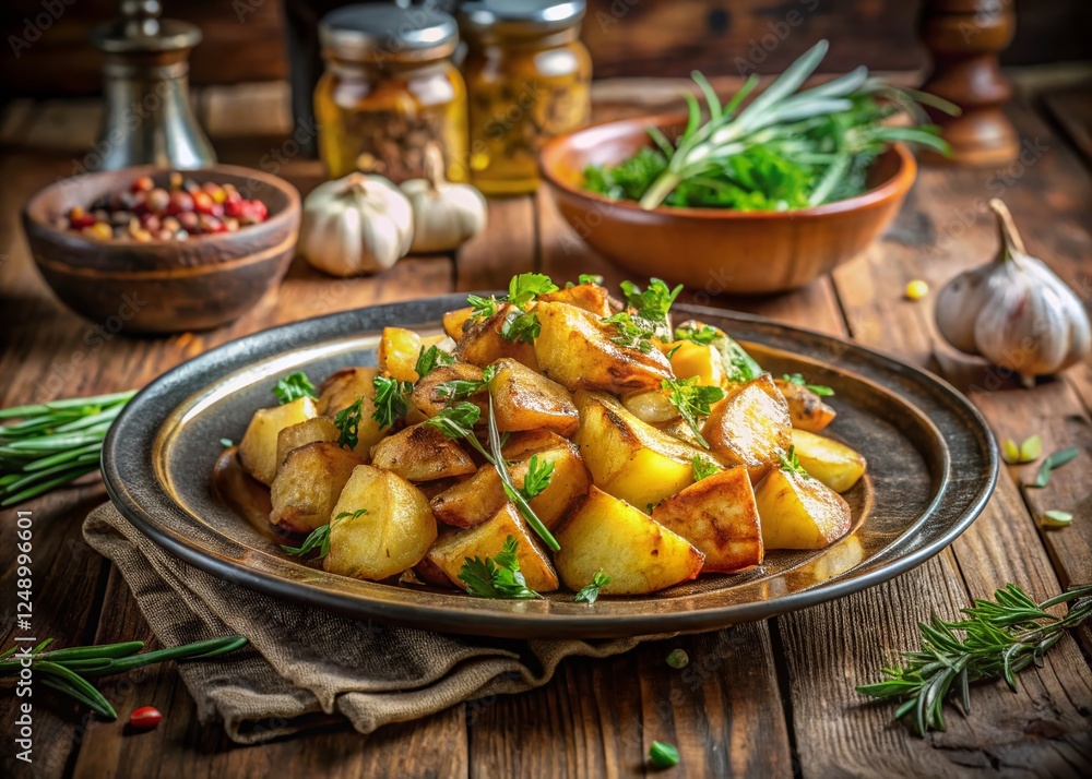 Crispy Golden Brown Bratkartoffeln - Homemade Fried Potatoes Crispy Golden Brown Bratkartoffeln - Homemade Fried Potatoes