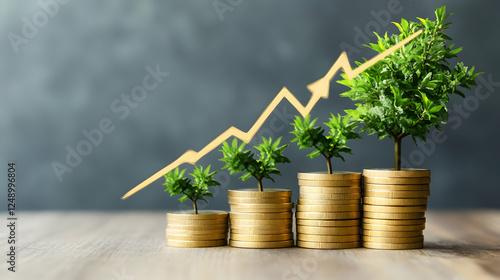 Growth of Investment, Coins, Plants, Chart, Success, Future, Strategy