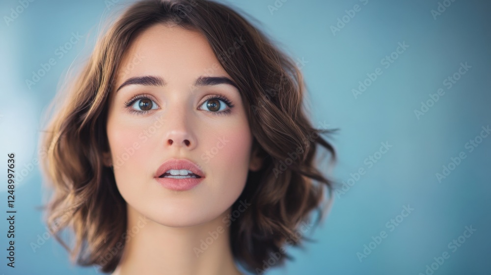portrait of a woman with short wavy hair portrait of a woman with short wavy hair