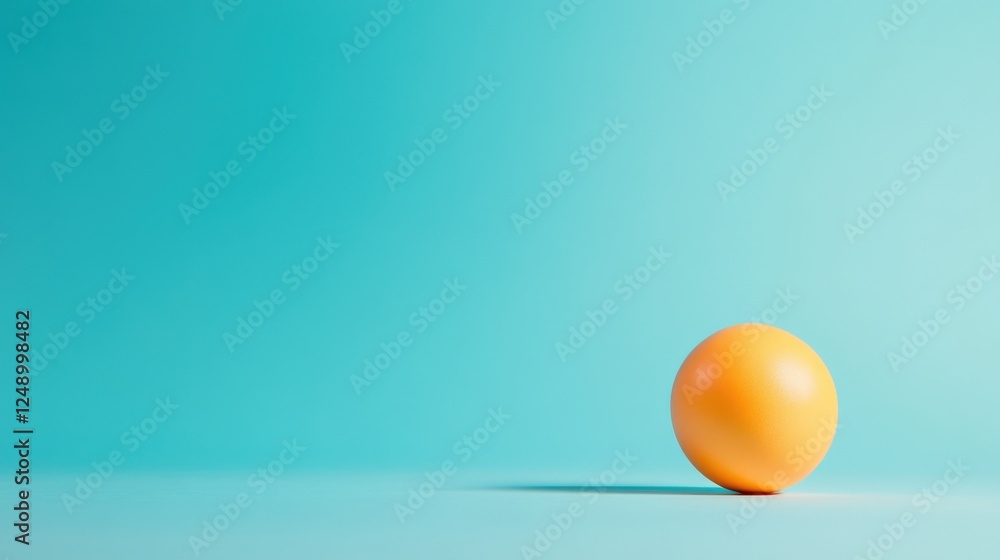 single yellow sphere against blue background single yellow sphere against blue background