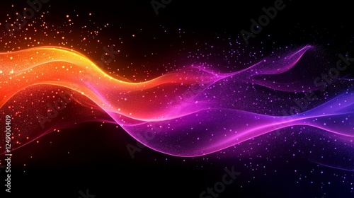 a captivating abstract background with a flow of shimmering red and purple light, against a dark backdrop. This mesmerising design is adorned with thousands of twinkling sparkles.