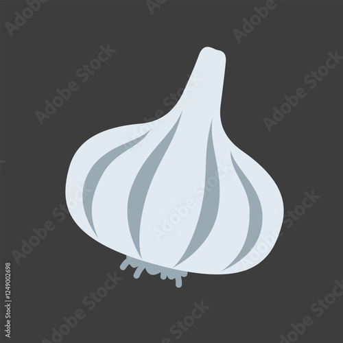 Garlic Vector Icon - Isolated Garlic Emoji Illustration in Flat Style