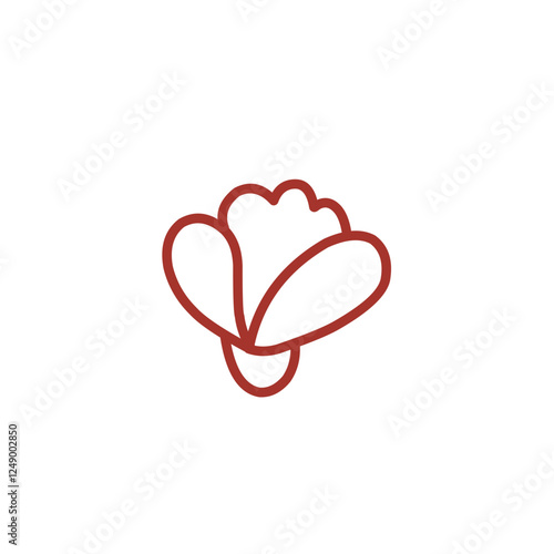 blooming flower line element