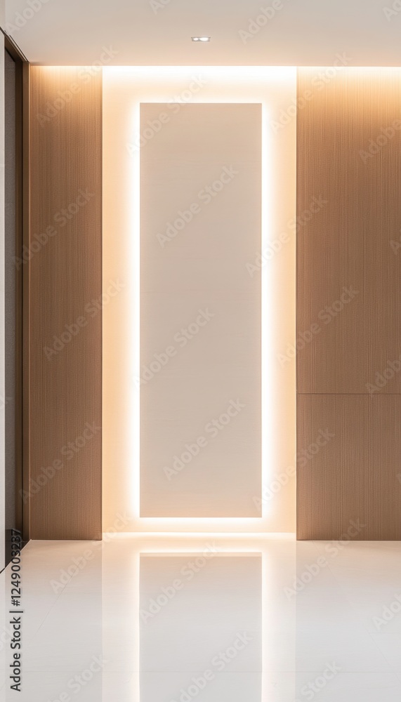 Modern minimalist interior design with warm lighting and clean lines. Modern minimalist interior design with warm lighting and clean lines.