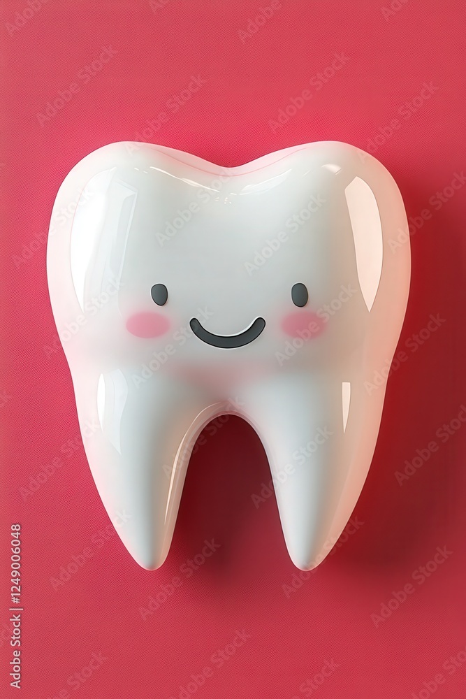Adorable Cartoon Tooth Character With Cheerful Expression Adorable Cartoon Tooth Character With Cheerful Expression