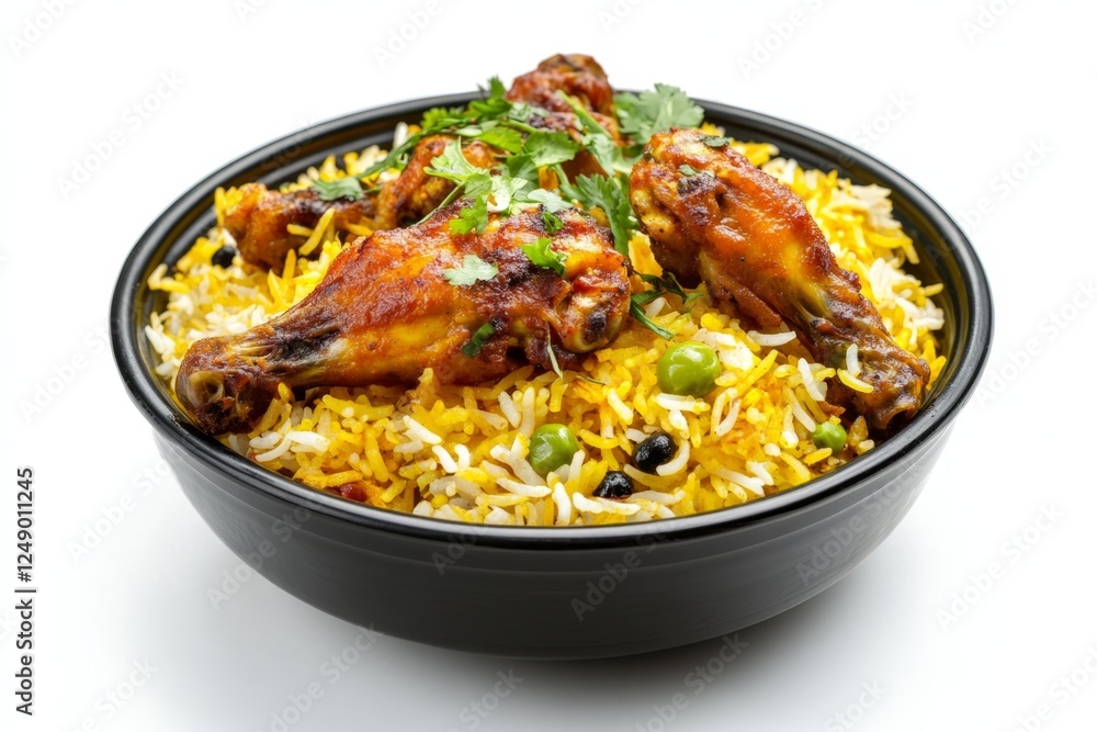 Spicy Chicken Biryani Bowl, Studio Shot, Food Photography, Restaurant Menu Spicy Chicken Biryani Bowl, Studio Shot, Food Photography, Restaurant Menu