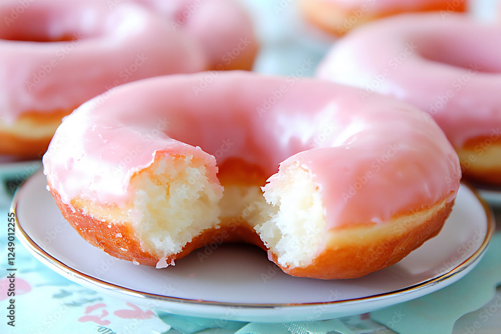 bite of pink donut bite of pink donut