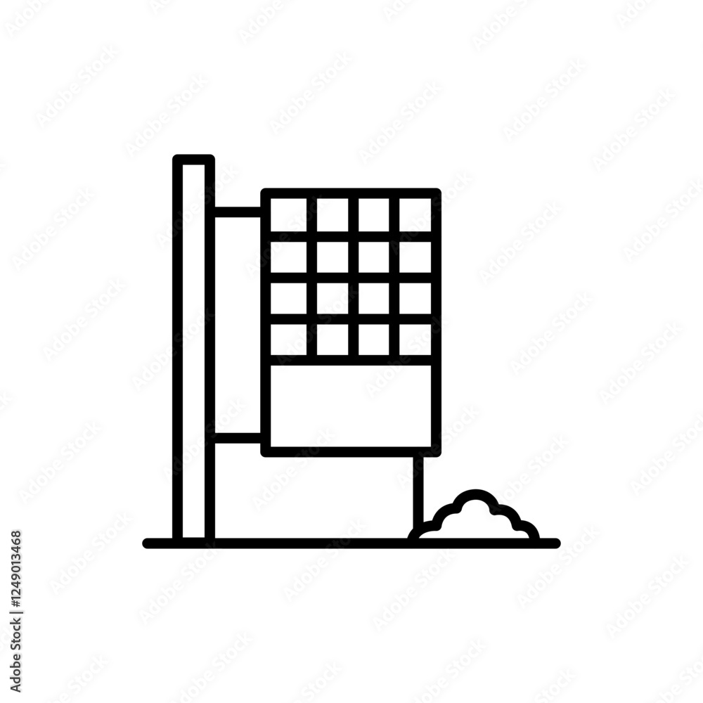 Modern industrial house outline icons, minimalist vector illustration ,simple transparent graphic element .Isolated on white background Modern industrial house outline icons, minimalist vector illustration ,simple transparent graphic element .Isolated on white background