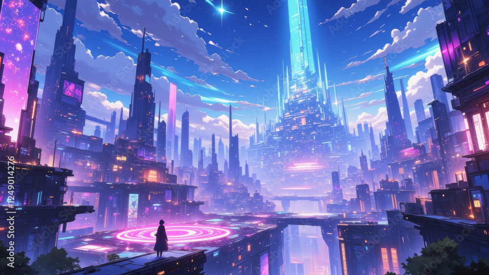 Obraz premium anime wallpaper abstract illustration background..