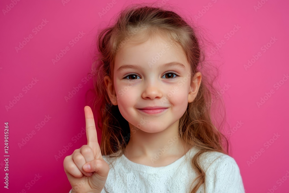 Photo of young excited girl indicate finger empty space proposition promo select discount over pink color background. Photo of young excited girl indicate finger empty space proposition promo select discount over pink color background.