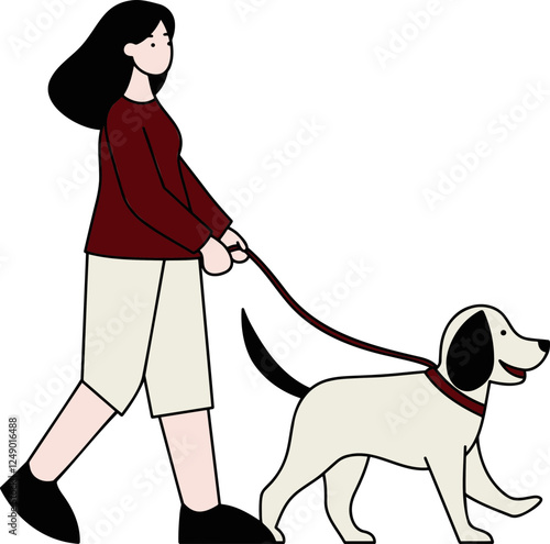 강아지 산책 여자2