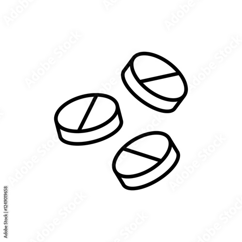 Medical pills outline icons, minimalist vector illustration ,simple transparent graphic element .Isolated on white background